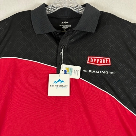 Bryant Racing Try Mountain Polo Shirt Red, Black Diamond Performance/Sport NWT L - Picture 3 of 12